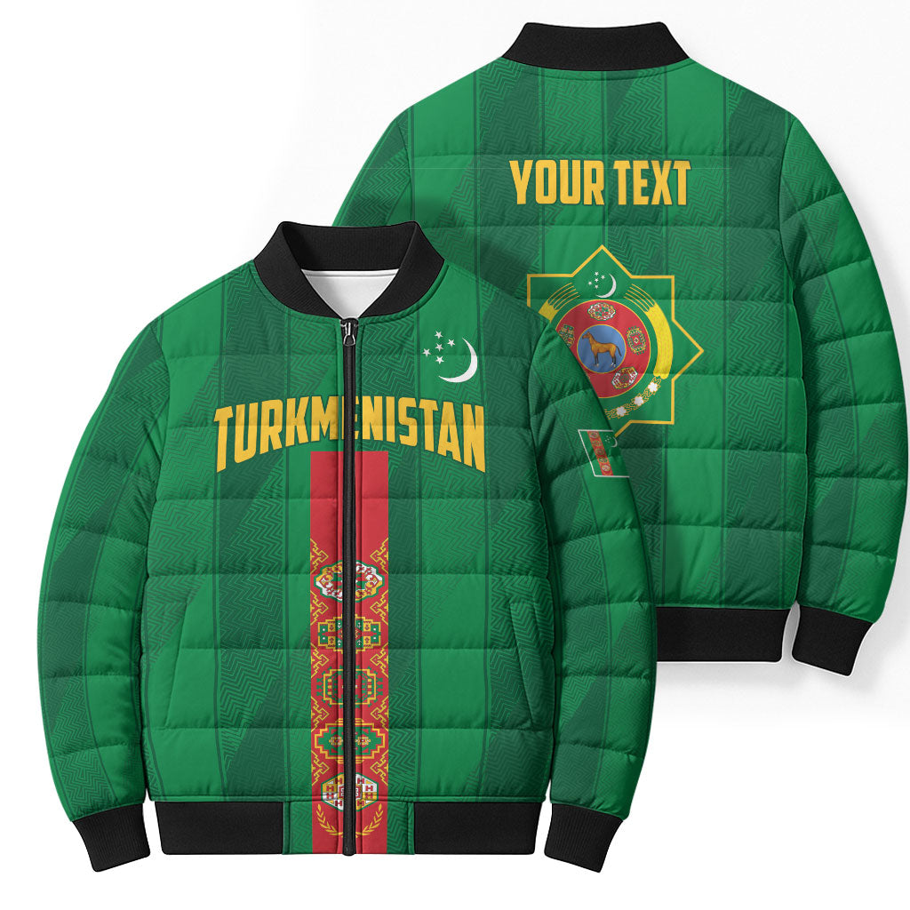Personalized Turkmenistan Bomber Puffer Jacket Happy Independence Day