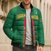 Personalized Turkmenistan Bomber Puffer Jacket Happy Independence Day