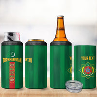 Personalized Turkmenistan 4 in 1 Can Cooler Tumbler Happy Independence Day