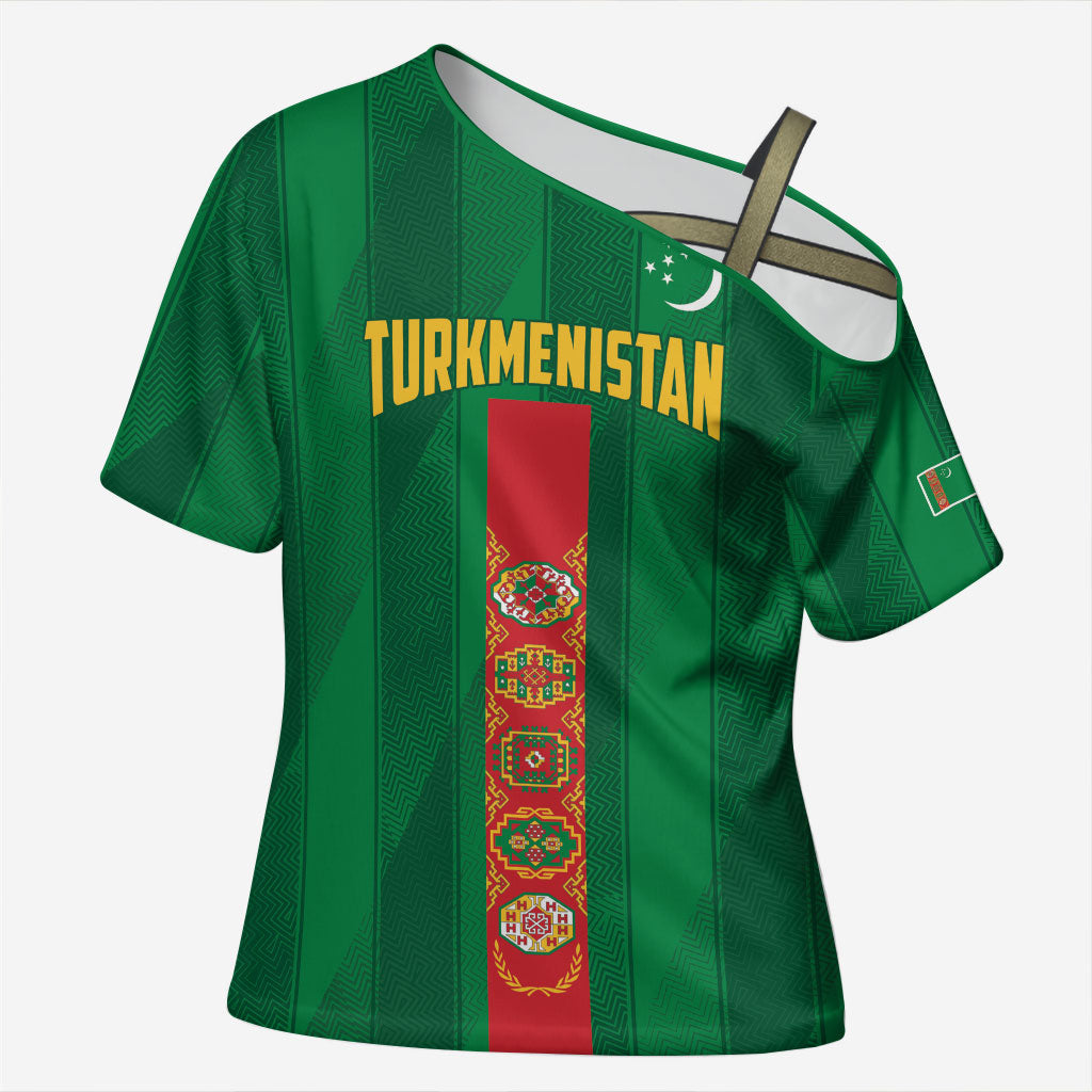 Personalized Turkmenistan Cross Shoulder Shirt Happy Independence Day