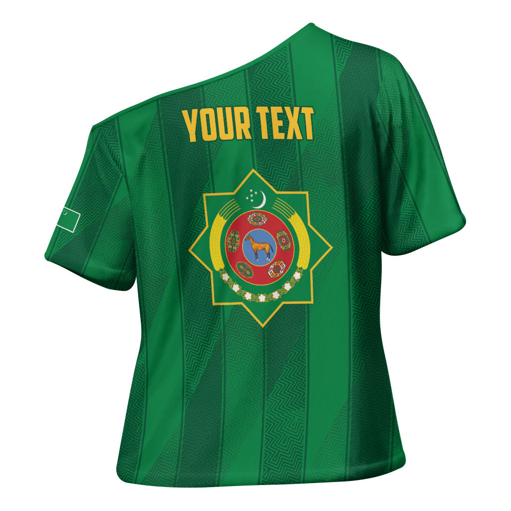 Personalized Turkmenistan Cross Shoulder Shirt Happy Independence Day