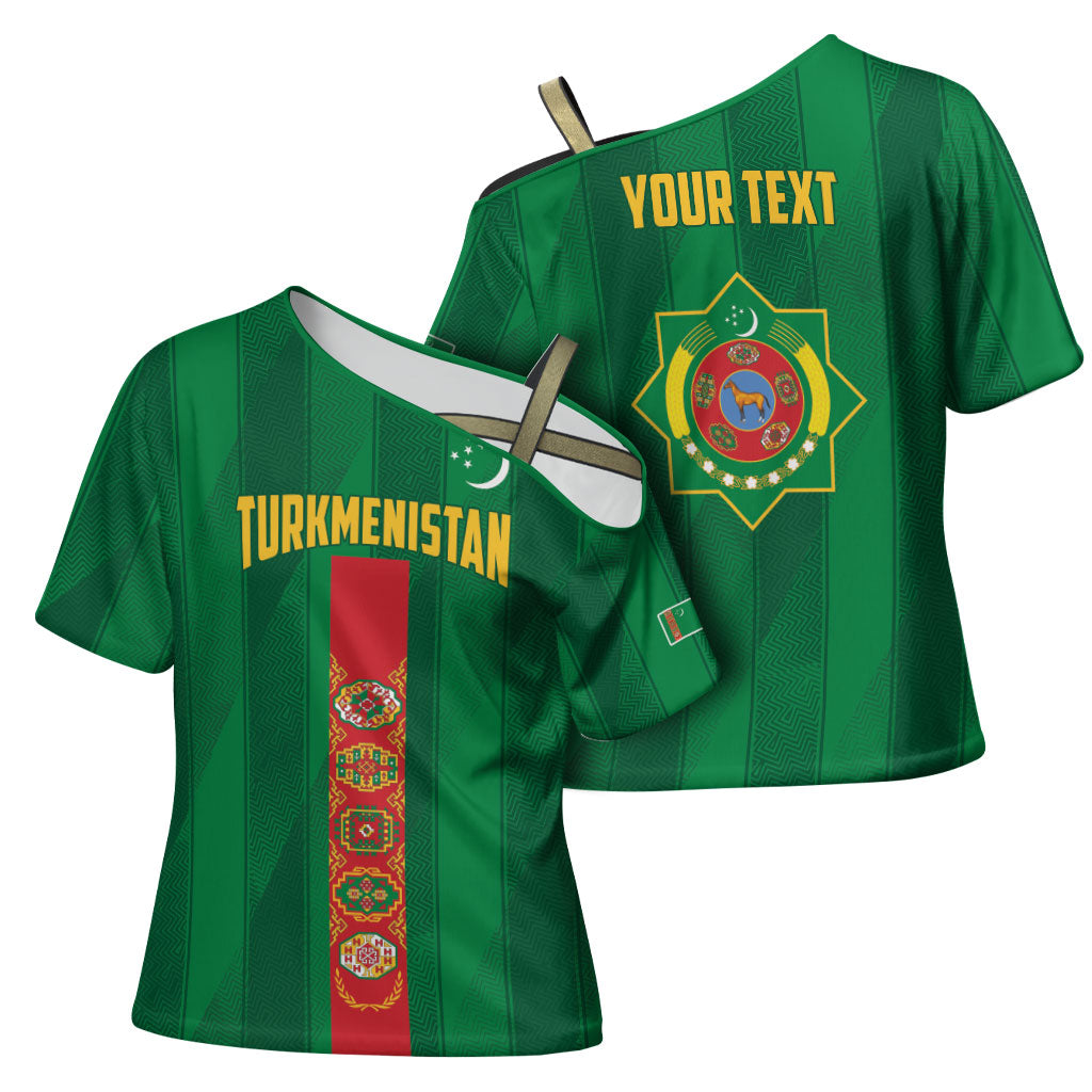 Personalized Turkmenistan Cross Shoulder Shirt Happy Independence Day
