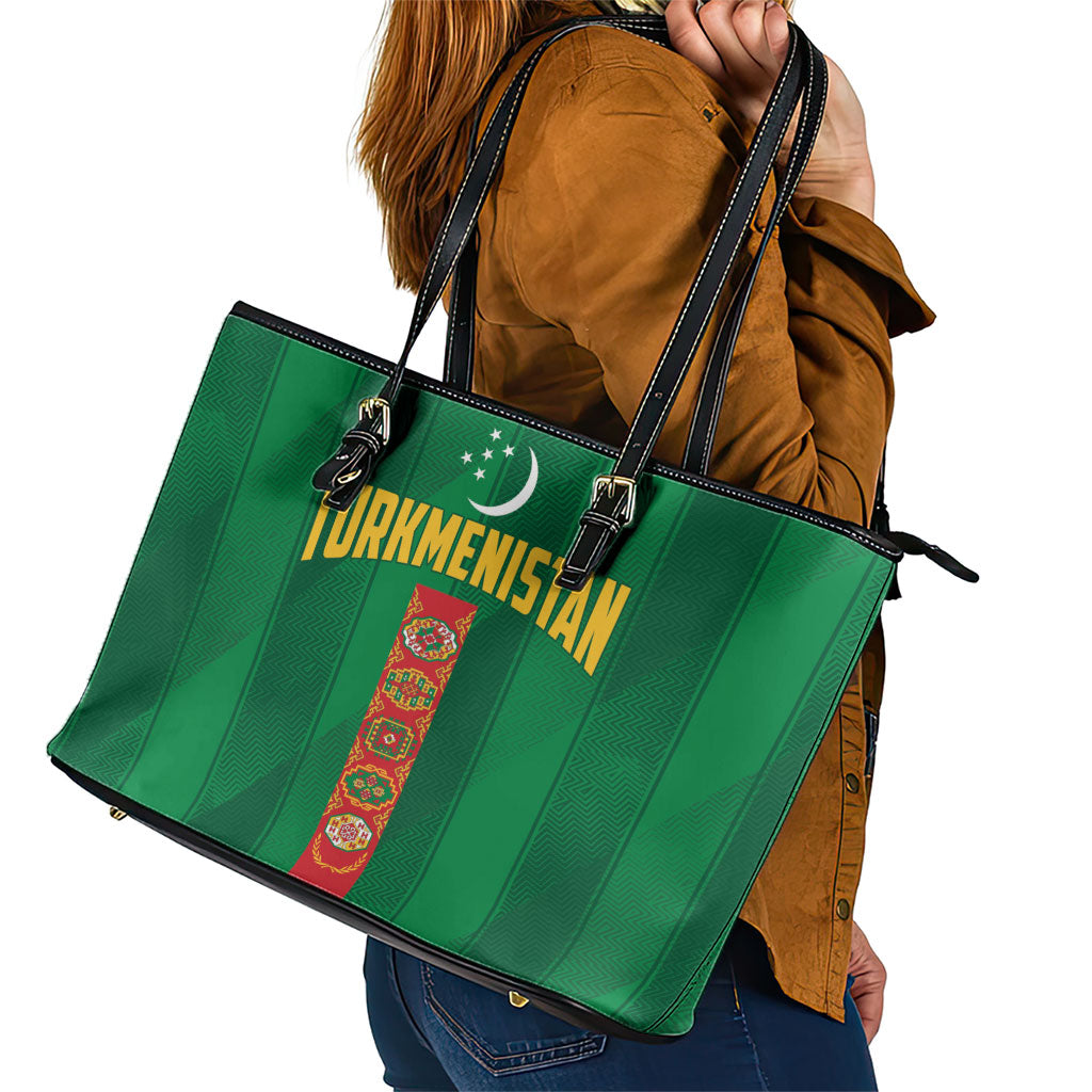 Turkmenistan Leather Tote Bag Happy Independence Day