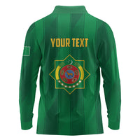 Personalized Turkmenistan Long Sleeve Polo Shirt Happy Independence Day