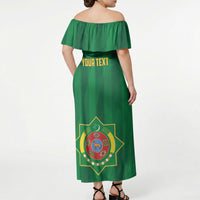 Personalized Turkmenistan Off Shoulder Maxi Dress Happy Independence Day