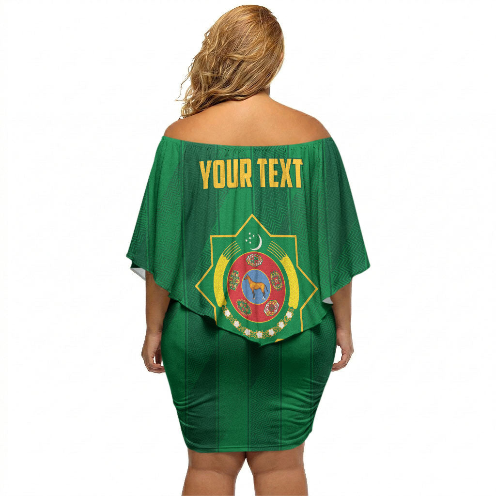 Personalized Turkmenistan Off Shoulder Short Dress Happy Independence Day