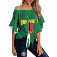 Personalized Turkmenistan Off Shoulder Wrap Waist Top Happy Independence Day