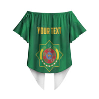 Personalized Turkmenistan Off Shoulder Wrap Waist Top Happy Independence Day