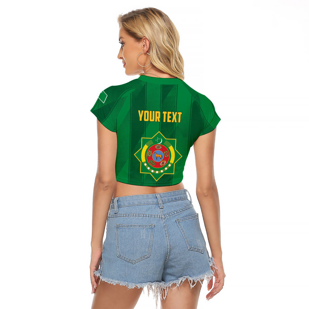 Personalized Turkmenistan Raglan Cropped T Shirt Happy Independence Day