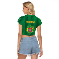 Personalized Turkmenistan Raglan Cropped T Shirt Happy Independence Day