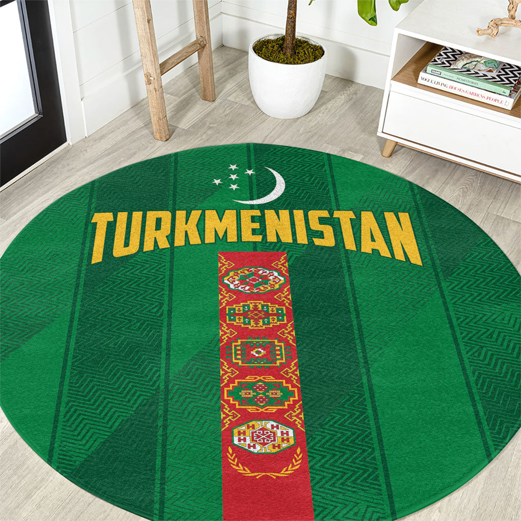 Turkmenistan Round Carpet Happy Independence Day