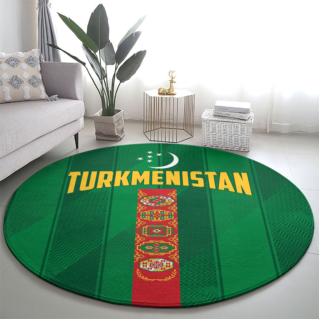 Turkmenistan Round Carpet Happy Independence Day
