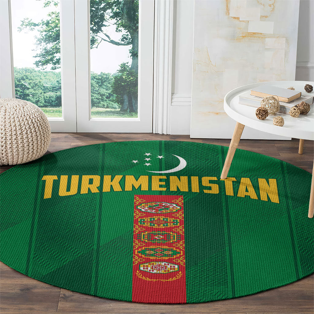 Turkmenistan Round Carpet Happy Independence Day