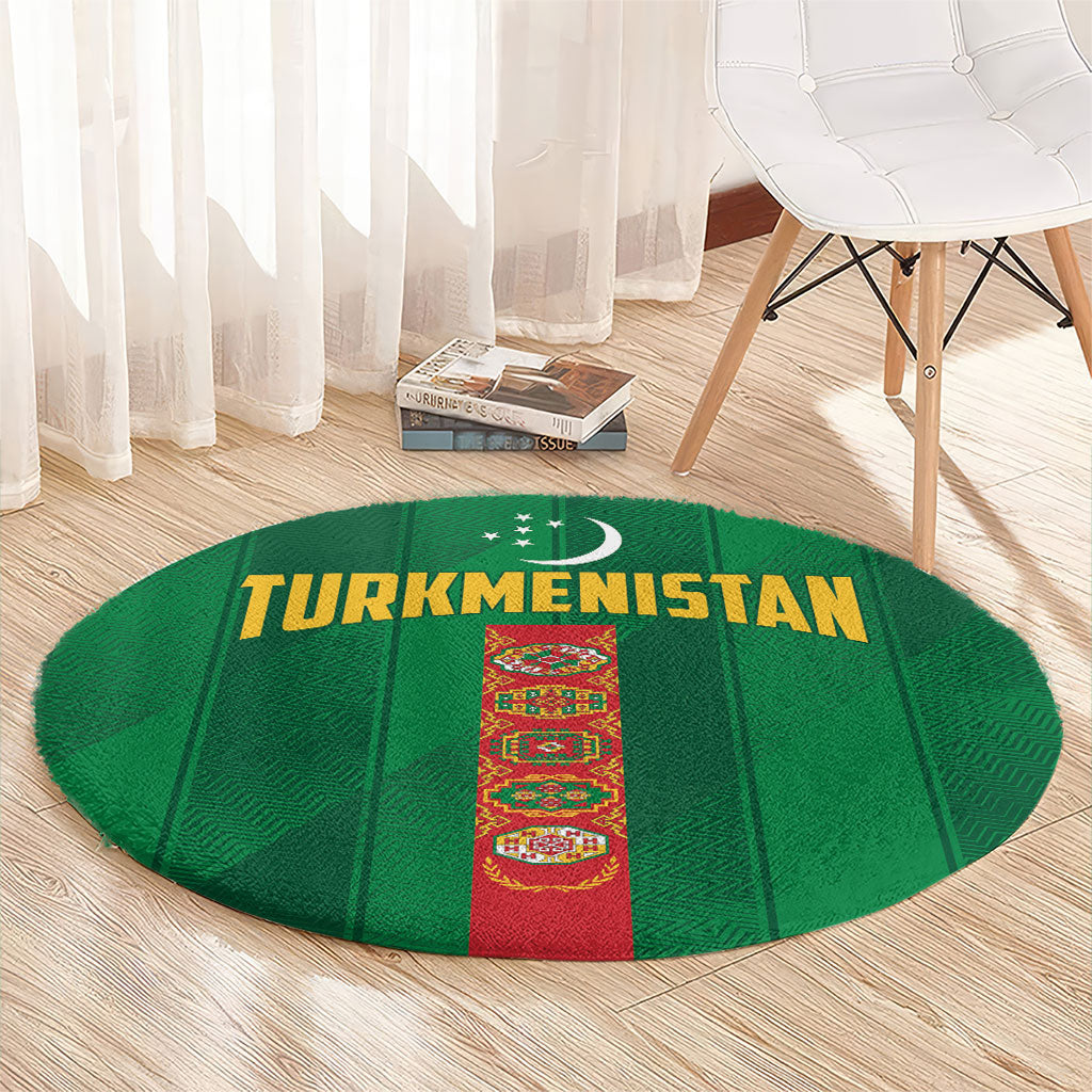 Turkmenistan Round Carpet Happy Independence Day