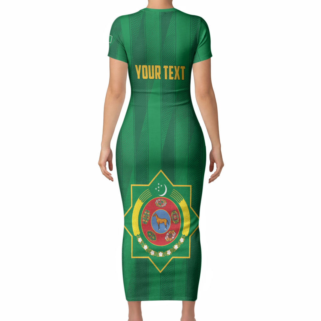 Personalized Turkmenistan Short Sleeve Bodycon Dress Happy Independence Day