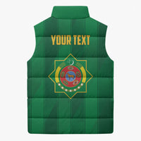 Personalized Turkmenistan Sleeveless Puffer Jacket Happy Independence Day