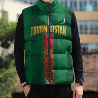 Personalized Turkmenistan Sleeveless Puffer Jacket Happy Independence Day