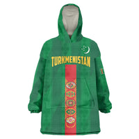 Personalized Turkmenistan Wearable Blanket Hoodie Happy Independence Day