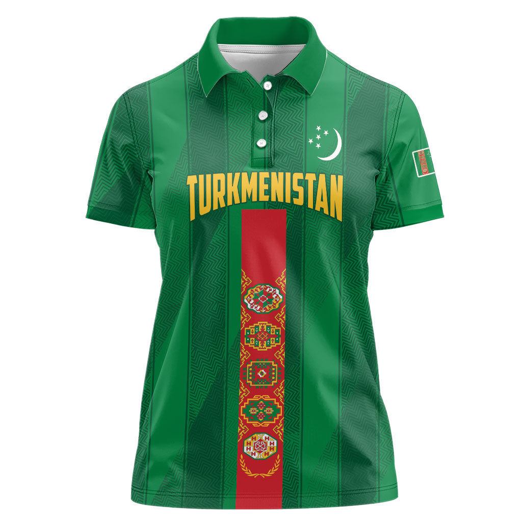 Personalized Turkmenistan Women Polo Shirt Happy Independence Day