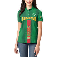 Personalized Turkmenistan Women Polo Shirt Happy Independence Day