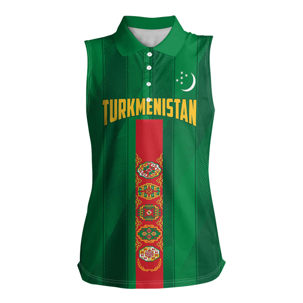 Personalized Turkmenistan Women Sleeveless Polo Shirt Happy Independence Day
