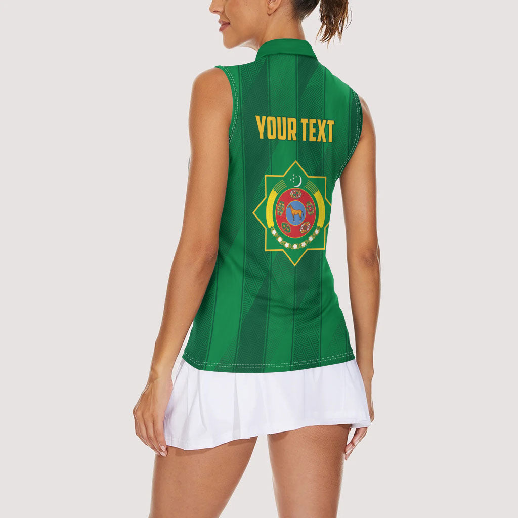 Personalized Turkmenistan Women Sleeveless Polo Shirt Happy Independence Day