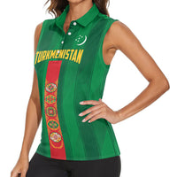 Personalized Turkmenistan Women Sleeveless Polo Shirt Happy Independence Day