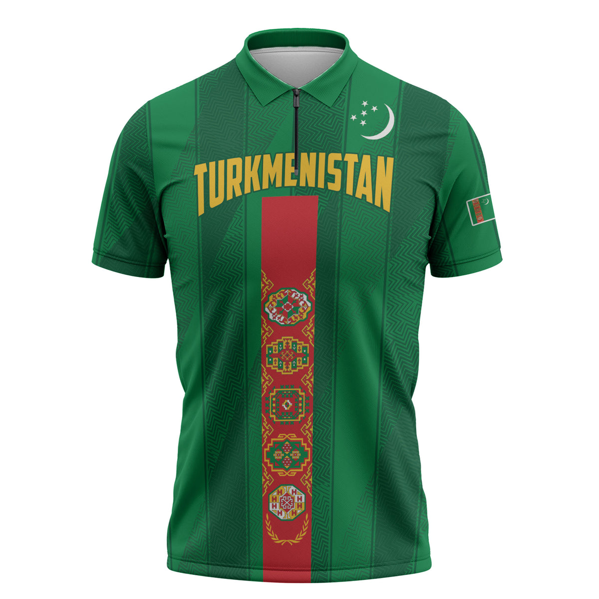 Personalized Turkmenistan Zipper Polo Shirt Happy Independence Day