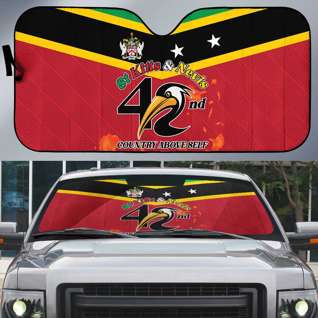 St Kitts and Nevis 42nd Independence Day Auto Sun Shade Country Above Self - Wonder Print Shop