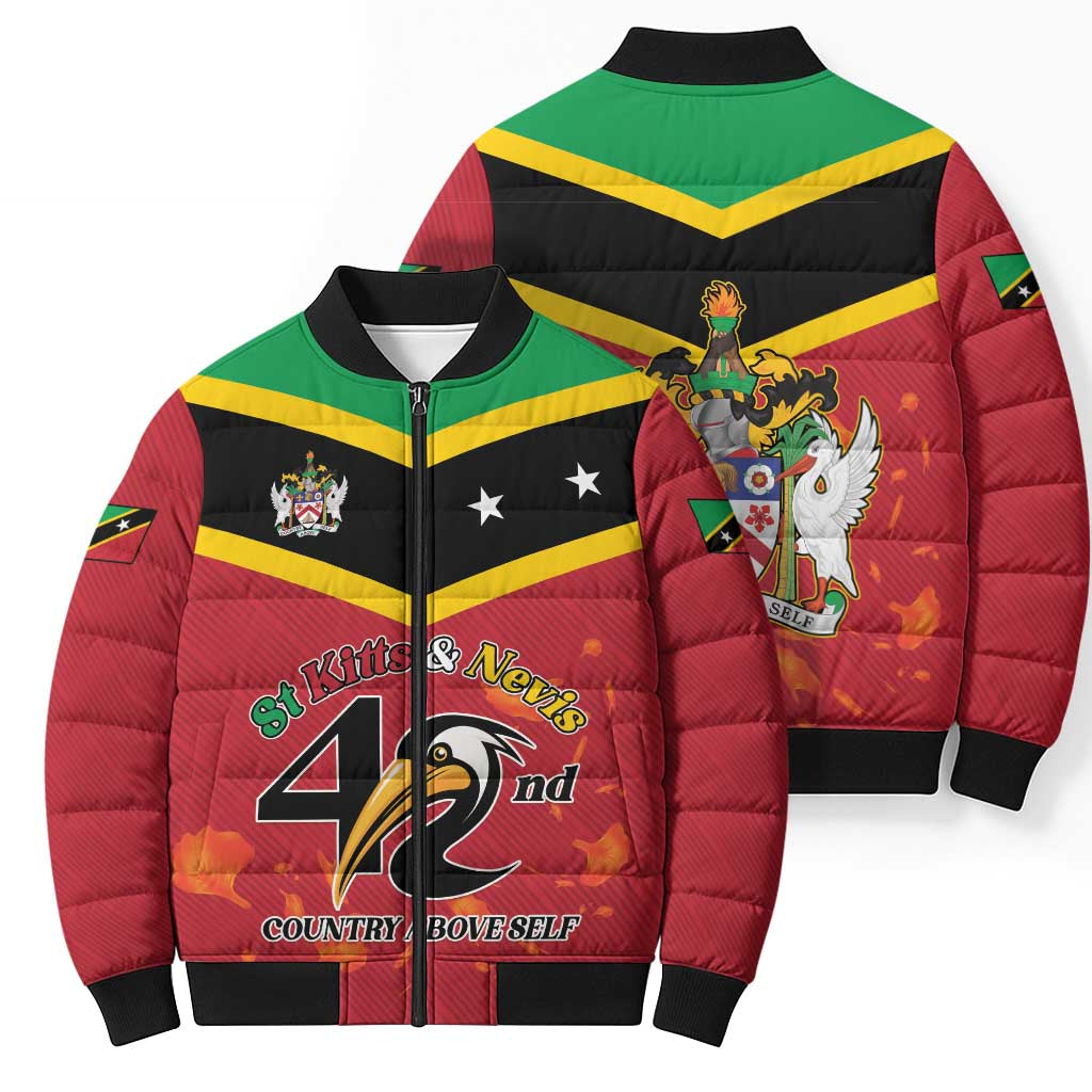 St Kitts and Nevis 42nd Independence Day Bomber Puffer Jacket Country Above Self LT01