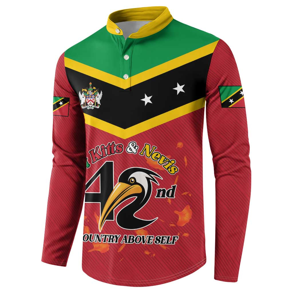 St Kitts and Nevis 42nd Independence Day Button Sweatshirt Country Above Self LT01
