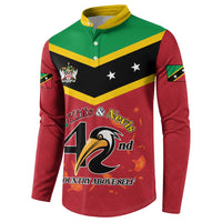 St Kitts and Nevis 42nd Independence Day Button Sweatshirt Country Above Self LT01