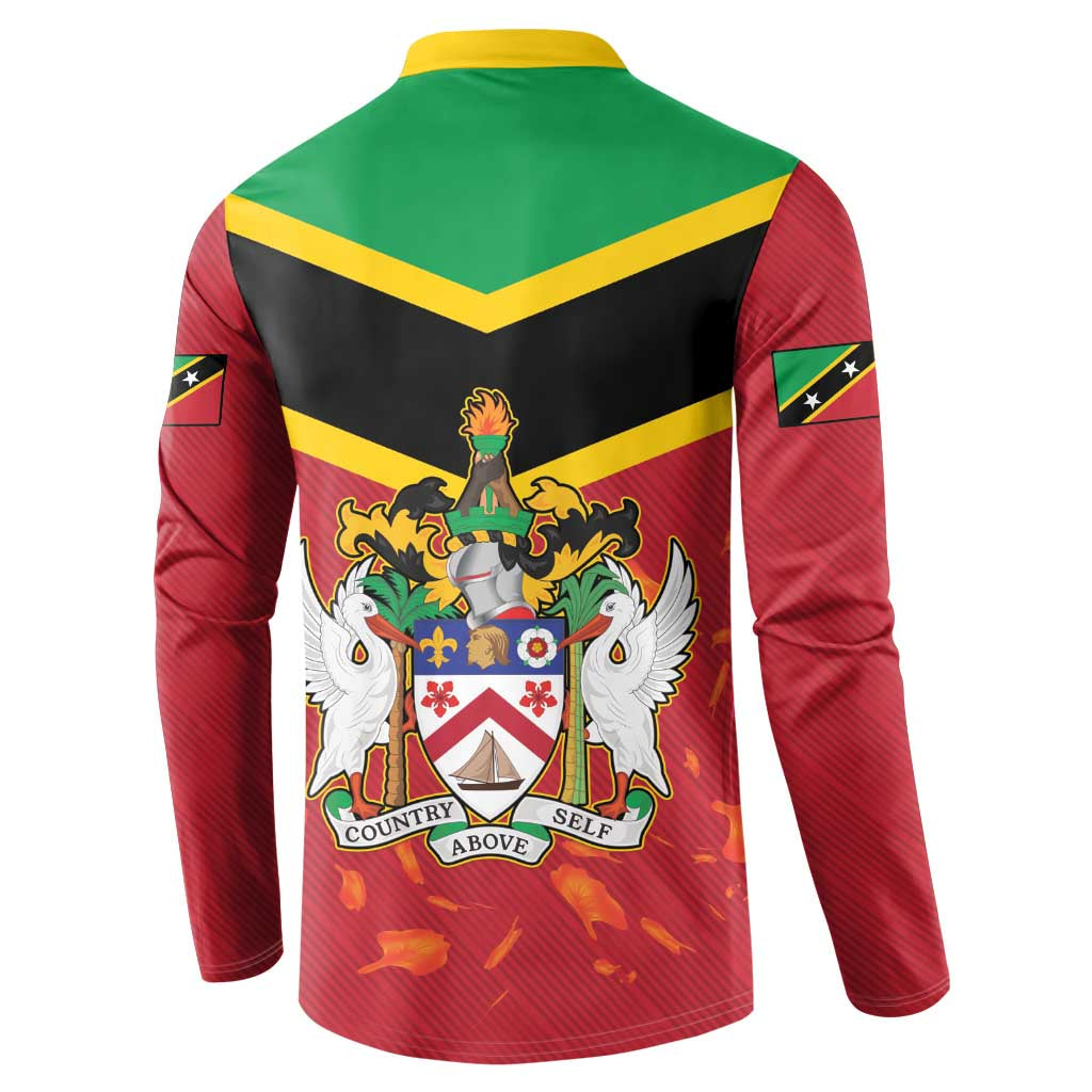 St Kitts and Nevis 42nd Independence Day Button Sweatshirt Country Above Self LT01
