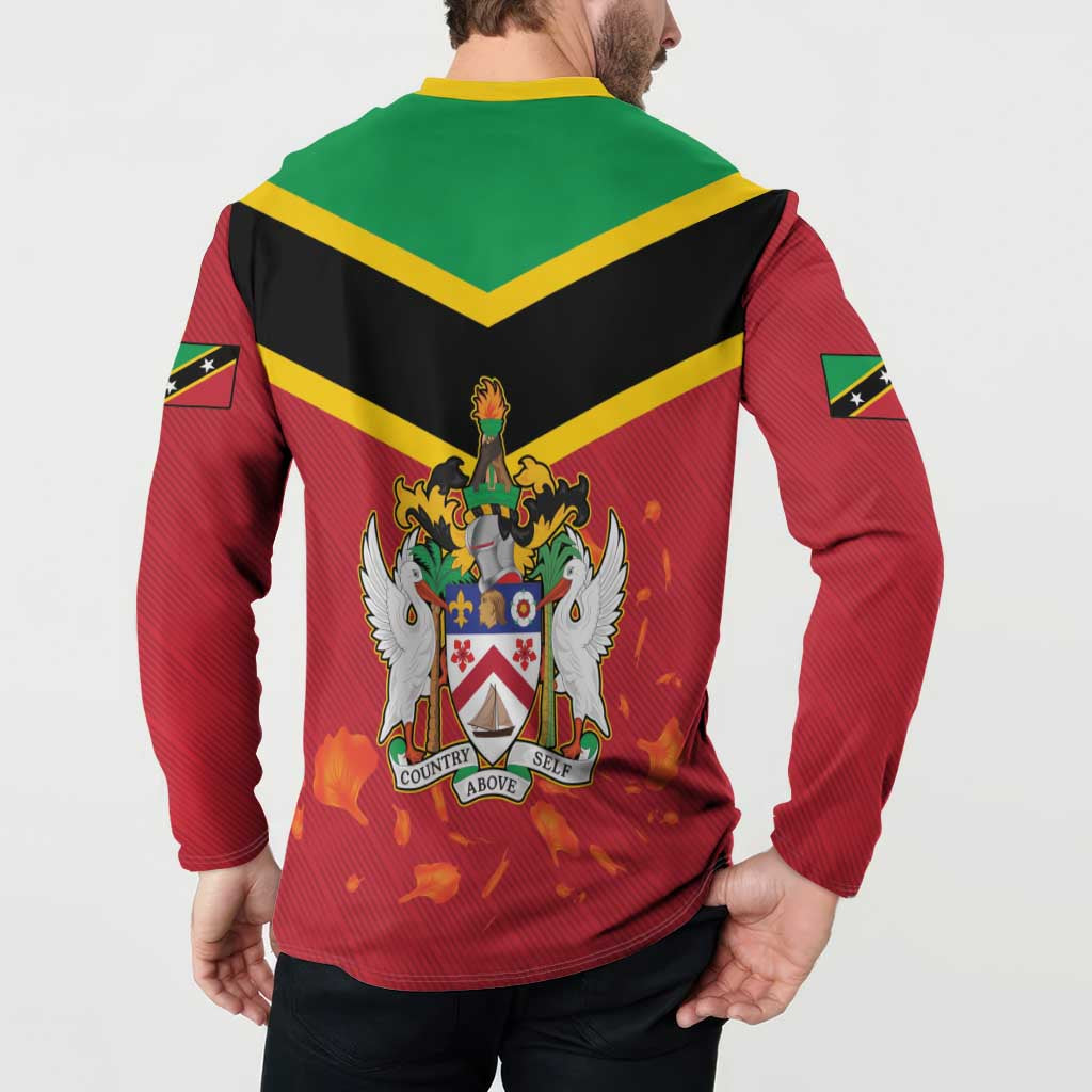 St Kitts and Nevis 42nd Independence Day Button Sweatshirt Country Above Self LT01
