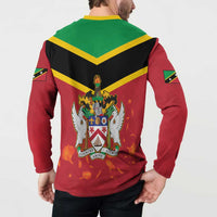 St Kitts and Nevis 42nd Independence Day Button Sweatshirt Country Above Self LT01