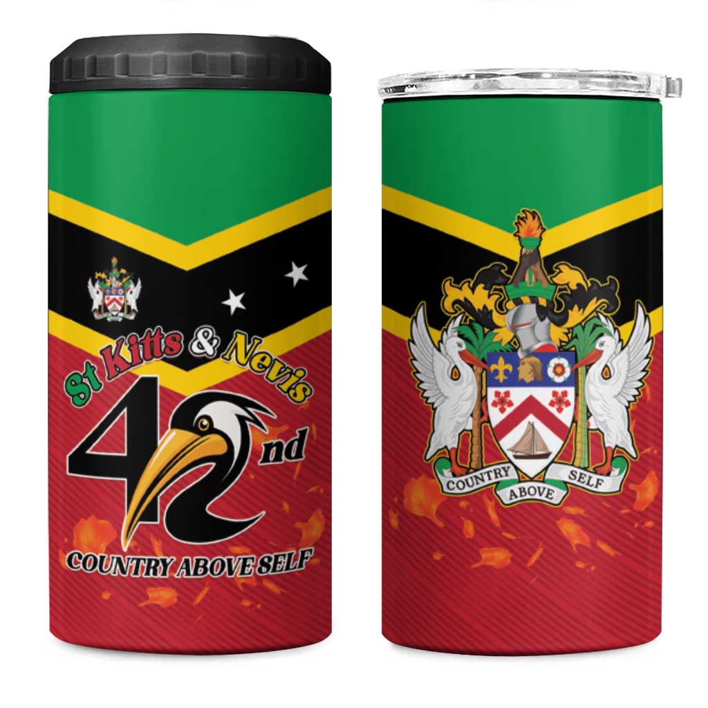 St Kitts and Nevis 42nd Independence Day 4 in 1 Can Cooler Tumbler Country Above Self - Wonder Print Shop