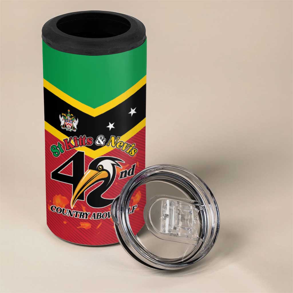 St Kitts and Nevis 42nd Independence Day 4 in 1 Can Cooler Tumbler Country Above Self - Wonder Print Shop