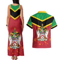 St Kitts and Nevis 42nd Independence Day Couples Matching Tank Maxi Dress and Hawaiian Shirt Country Above Self LT01