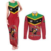 St Kitts and Nevis 42nd Independence Day Couples Matching Tank Maxi Dress and Long Sleeve Button Shirt Country Above Self LT01