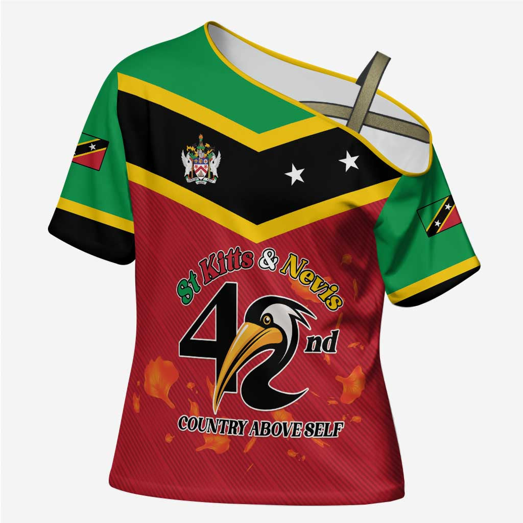 St Kitts and Nevis 42nd Independence Day Cross Shoulder Shirt Country Above Self LT01