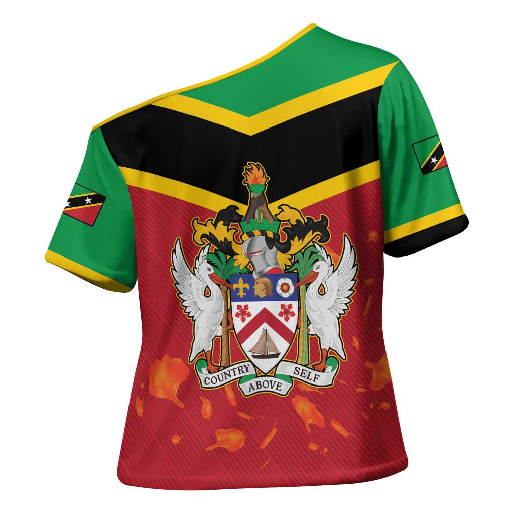 St Kitts and Nevis 42nd Independence Day Cross Shoulder Shirt Country Above Self LT01