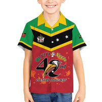 St Kitts and Nevis 42nd Independence Day Family Matching Long Sleeve Bodycon Dress and Hawaiian Shirt Country Above Self LT01