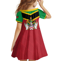 St Kitts and Nevis 42nd Independence Day Family Matching Off The Shoulder Long Sleeve Dress and Hawaiian Shirt Country Above Self LT01