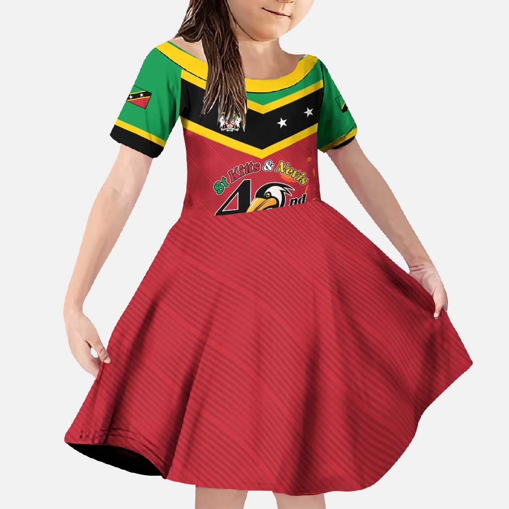 St Kitts and Nevis 42nd Independence Day Family Matching Off Shoulder Maxi Dress and Hawaiian Shirt Country Above Self LT01