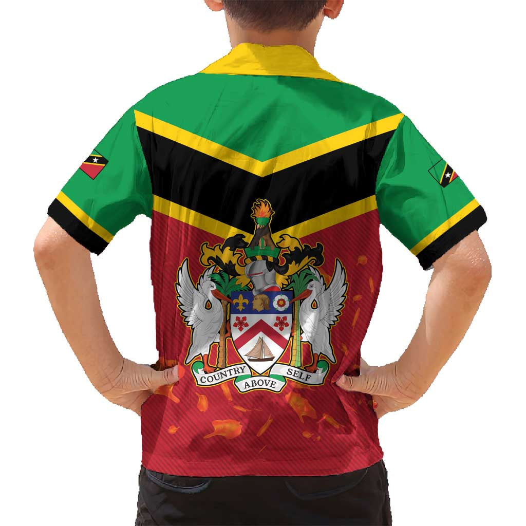 St Kitts and Nevis 42nd Independence Day Family Matching Off Shoulder Short Dress and Hawaiian Shirt Country Above Self LT01