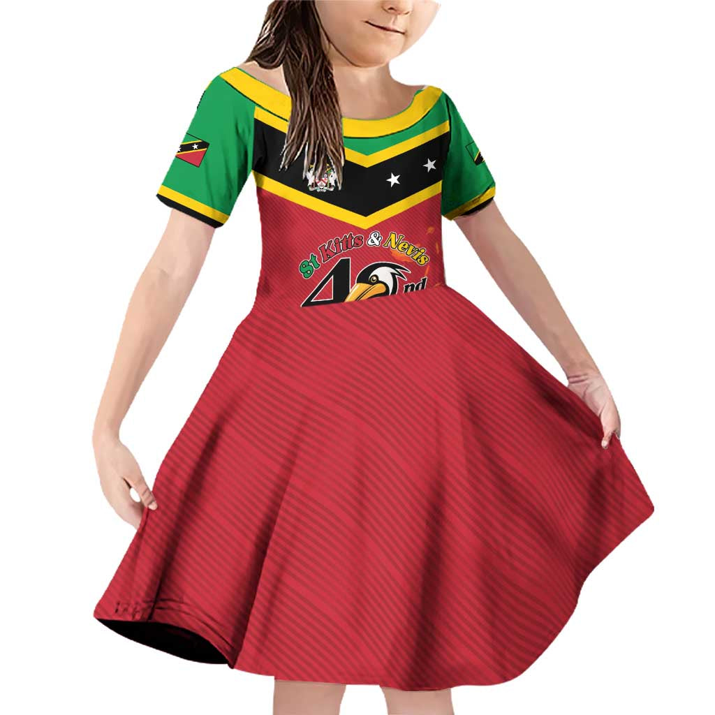 St Kitts and Nevis 42nd Independence Day Family Matching Off Shoulder Short Dress and Hawaiian Shirt Country Above Self LT01