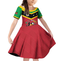 St Kitts and Nevis 42nd Independence Day Family Matching Off Shoulder Short Dress and Hawaiian Shirt Country Above Self LT01