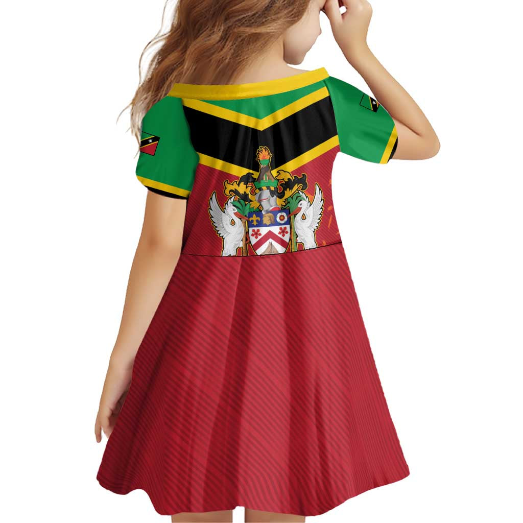 St Kitts and Nevis 42nd Independence Day Family Matching Off Shoulder Short Dress and Hawaiian Shirt Country Above Self LT01