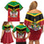 St Kitts and Nevis 42nd Independence Day Family Matching Off Shoulder Short Dress and Hawaiian Shirt Country Above Self LT01