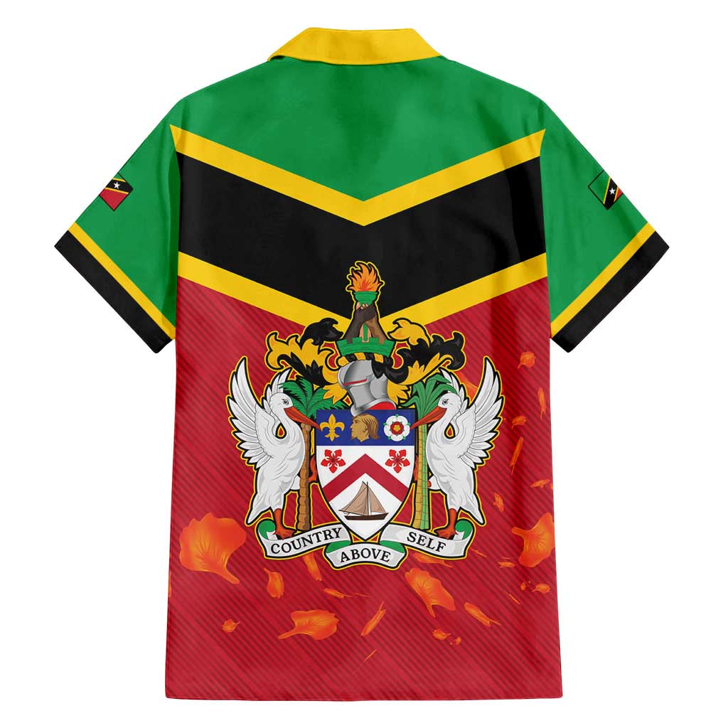 St Kitts and Nevis 42nd Independence Day Family Matching Off Shoulder Short Dress and Hawaiian Shirt Country Above Self LT01